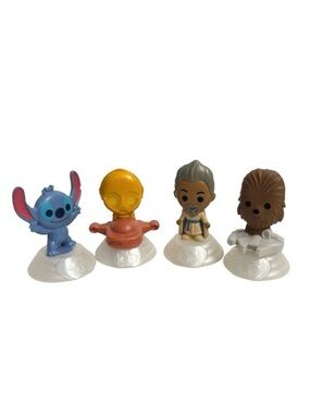 Disney 100 Years of Wonder Happy Meal Toys Stitch C-3PO Chewbacca Set 4pc
